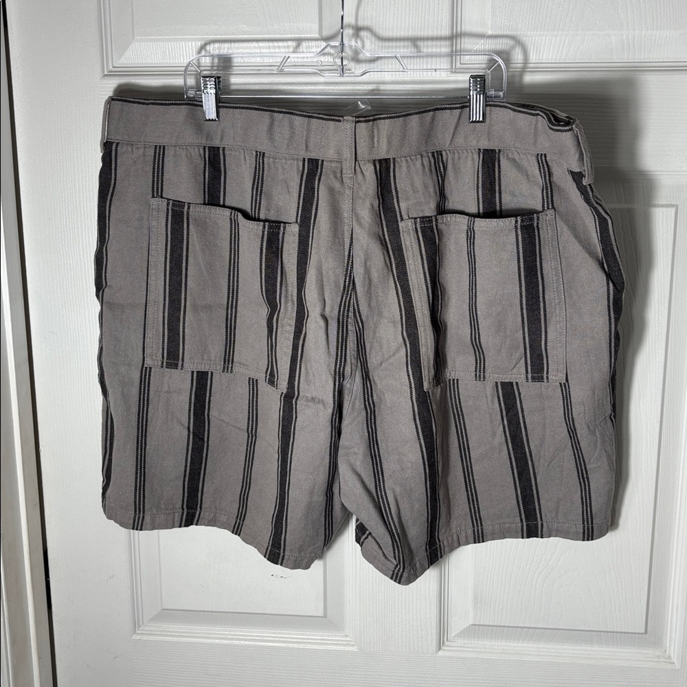 Madewell Men's XXL NWT Striped Lounge Shorts Hemp Cotton Gray Black - Picture 6 of 9